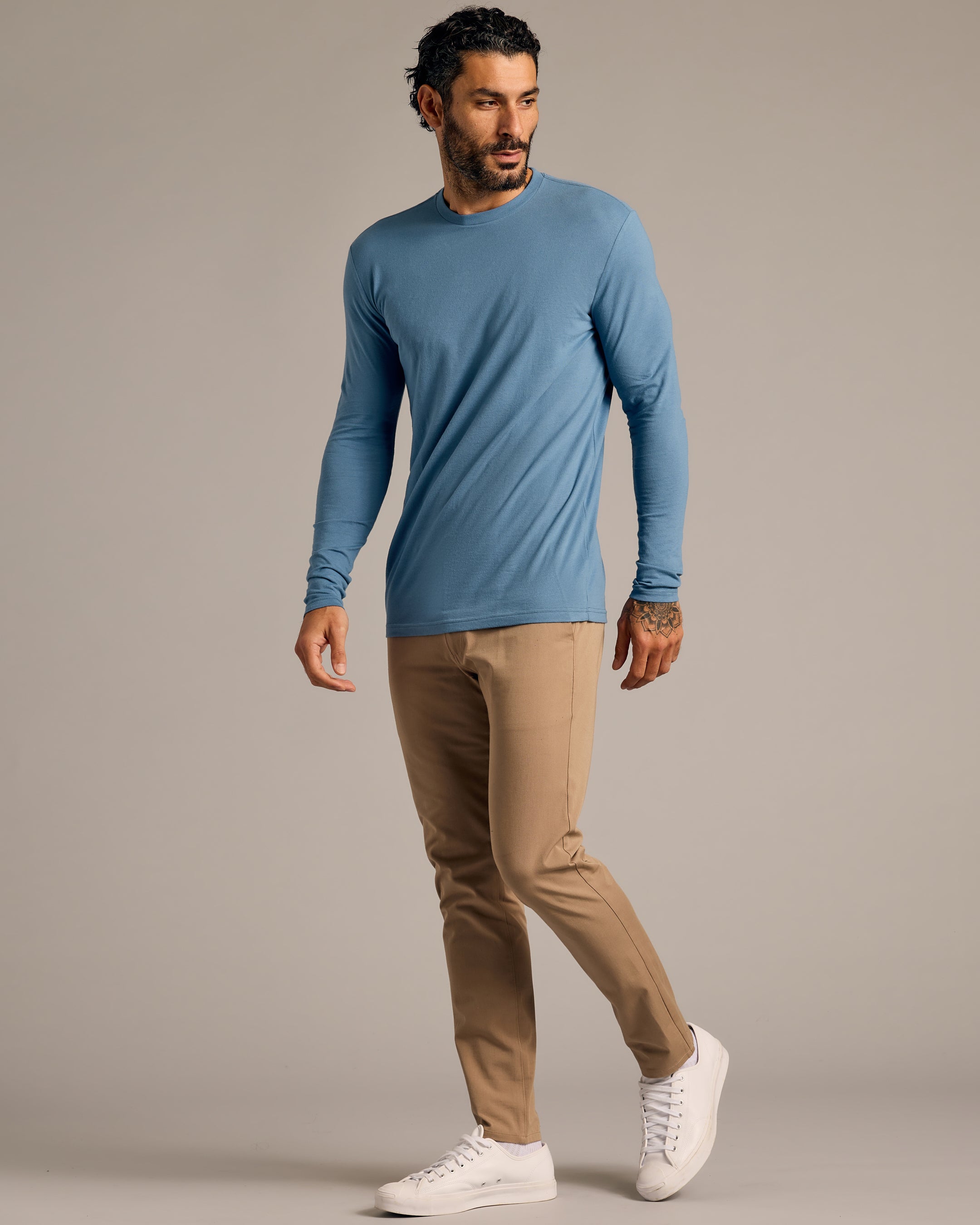 Indigo Tall Long Sleeve T-Shirt-VibeCloset
