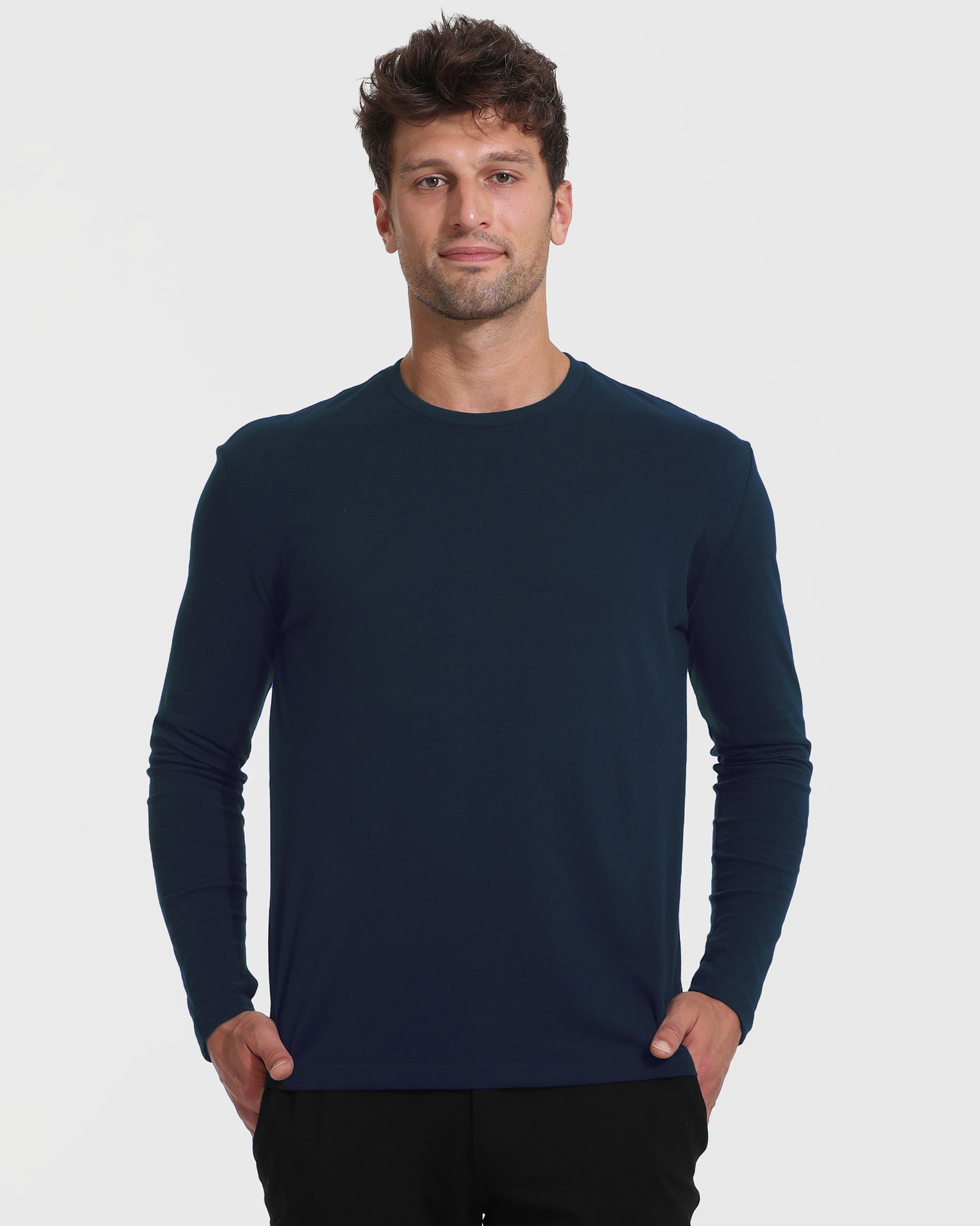 Navy Tall Long Sleeve T-Shirt-VibeCloset