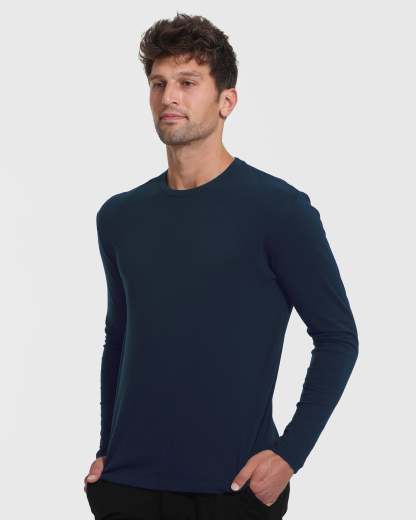 Navy Tall Long Sleeve T-Shirt-VibeCloset