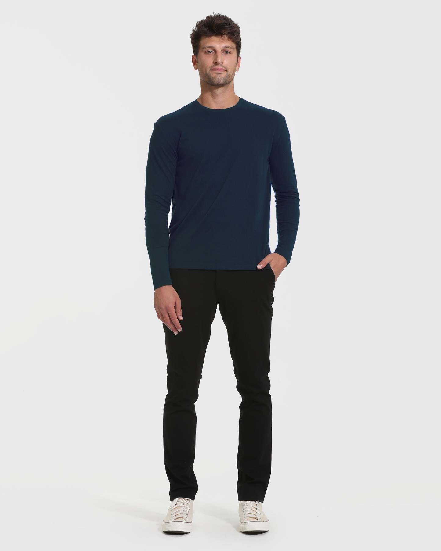 Navy Tall Long Sleeve T-Shirt-VibeCloset