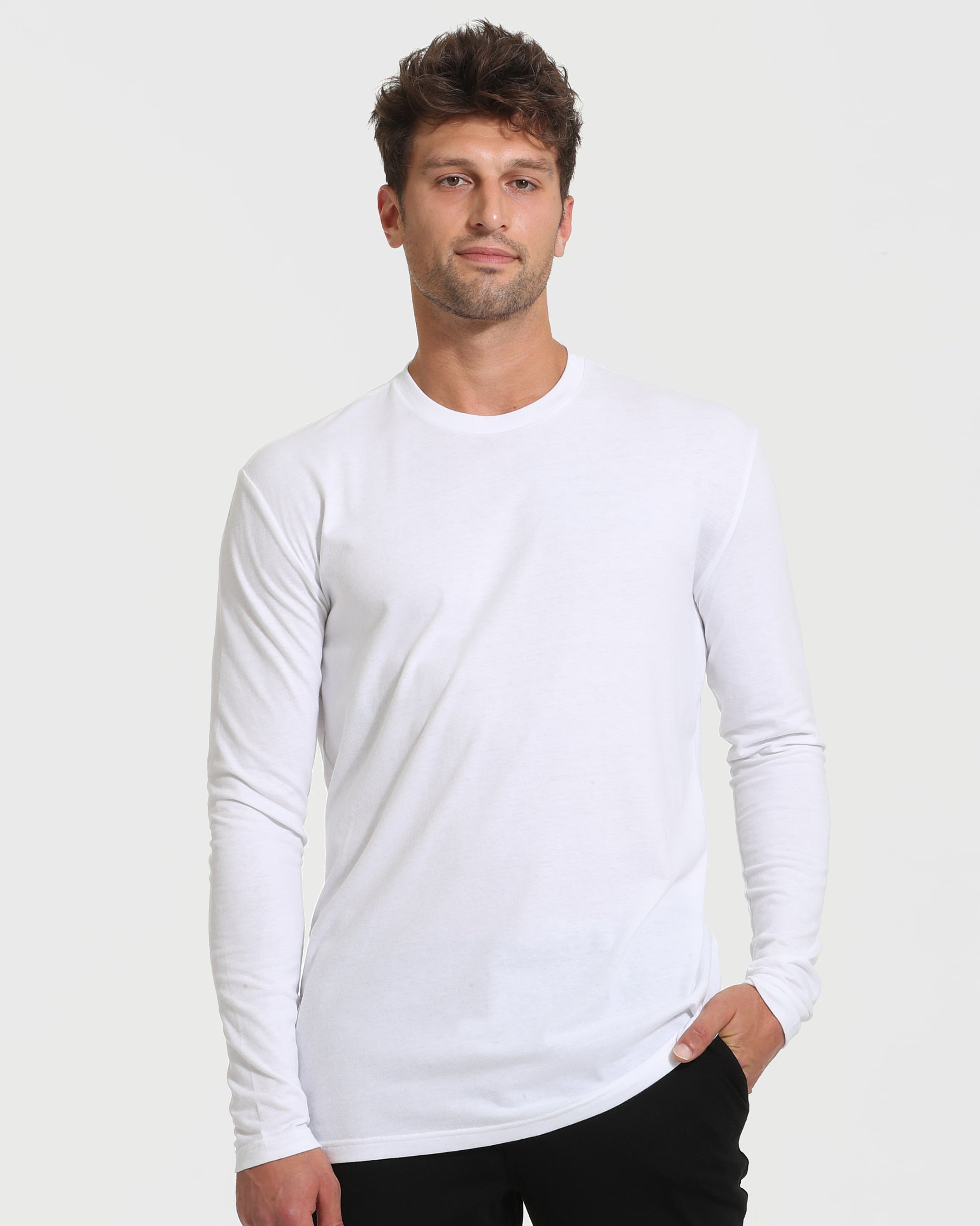 Black & White Tall Long Sleeve T-Shirt 2-Pack-VibeCloset