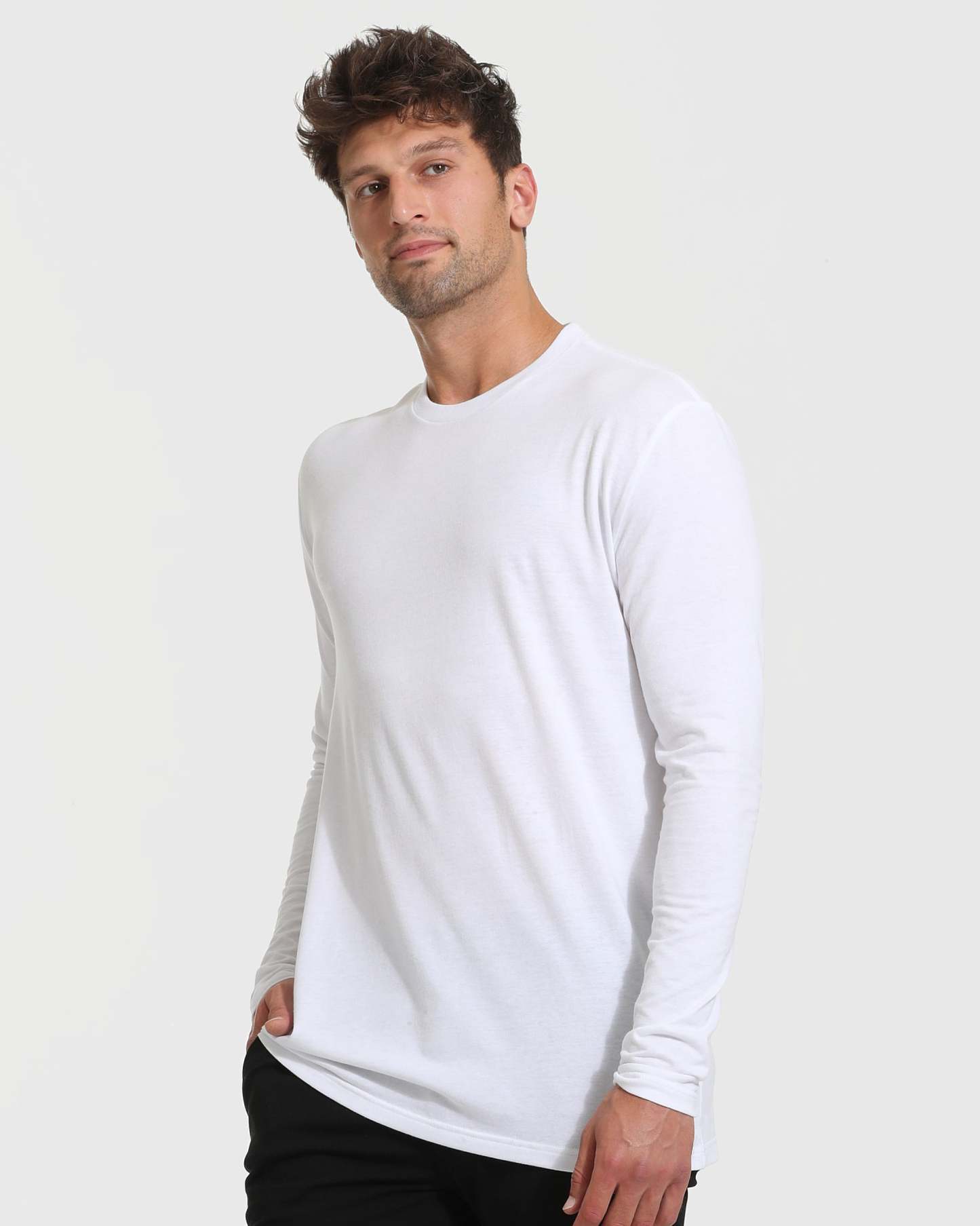 Black & White Tall Long Sleeve T-Shirt 2-Pack-VibeCloset
