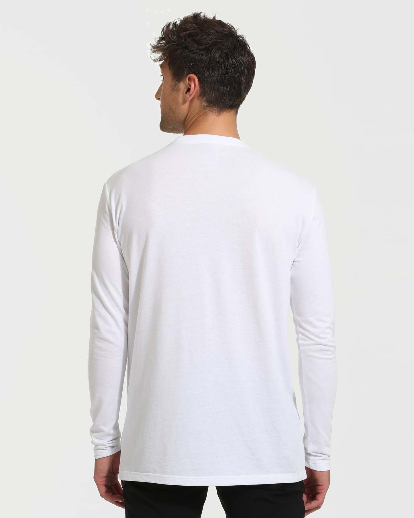 White Tall Long Sleeve T-Shirt-VibeCloset