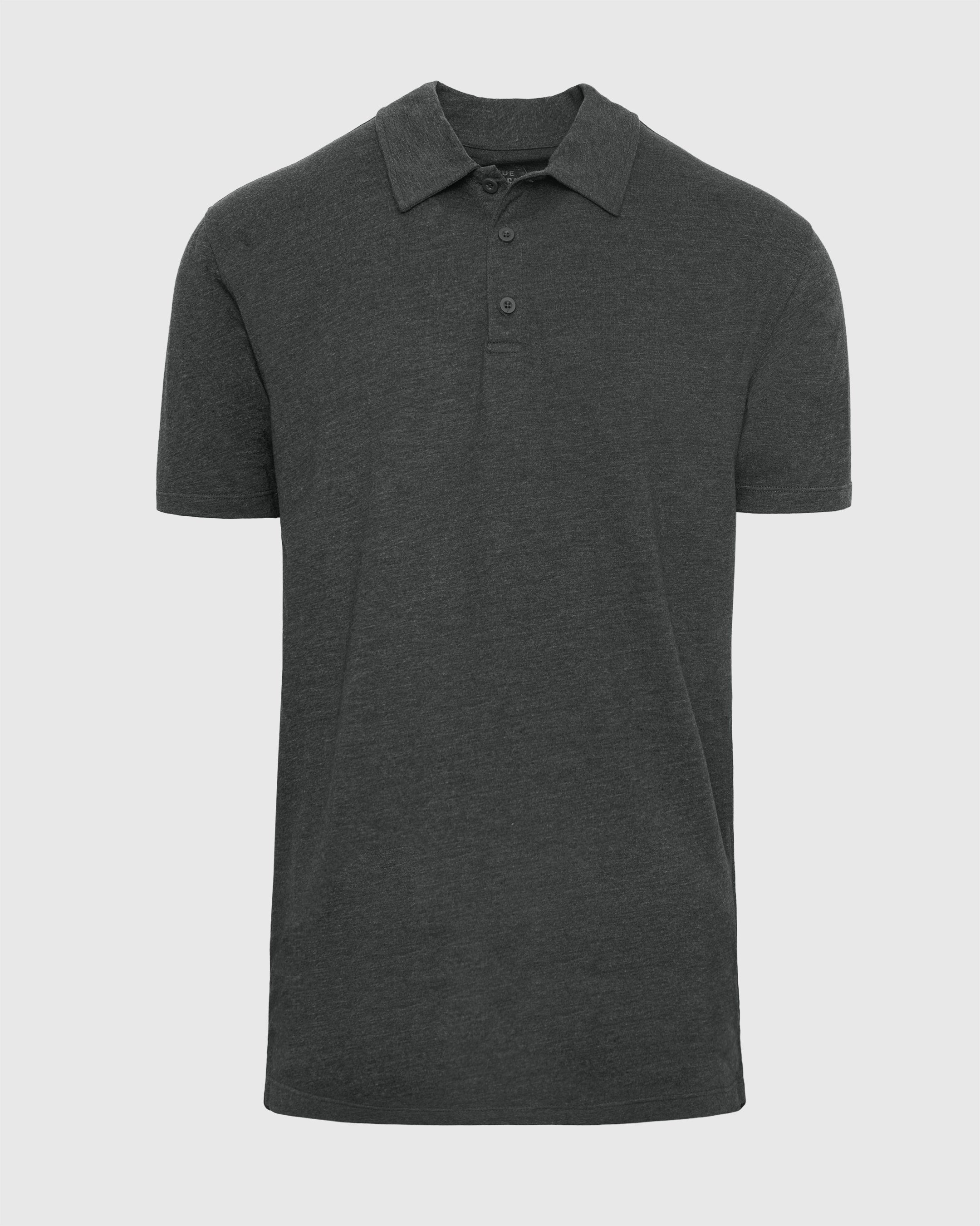 Charcoal Heather Gray Short Sleeve Tall Polo-VibeCloset