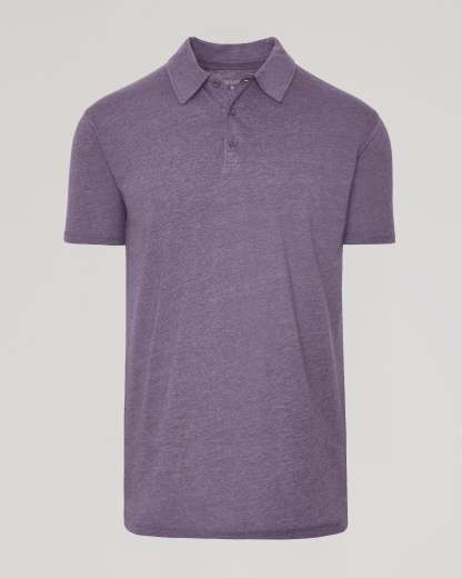 Dark Heather Amethyst Short Sleeve Tall Polo-VibeCloset