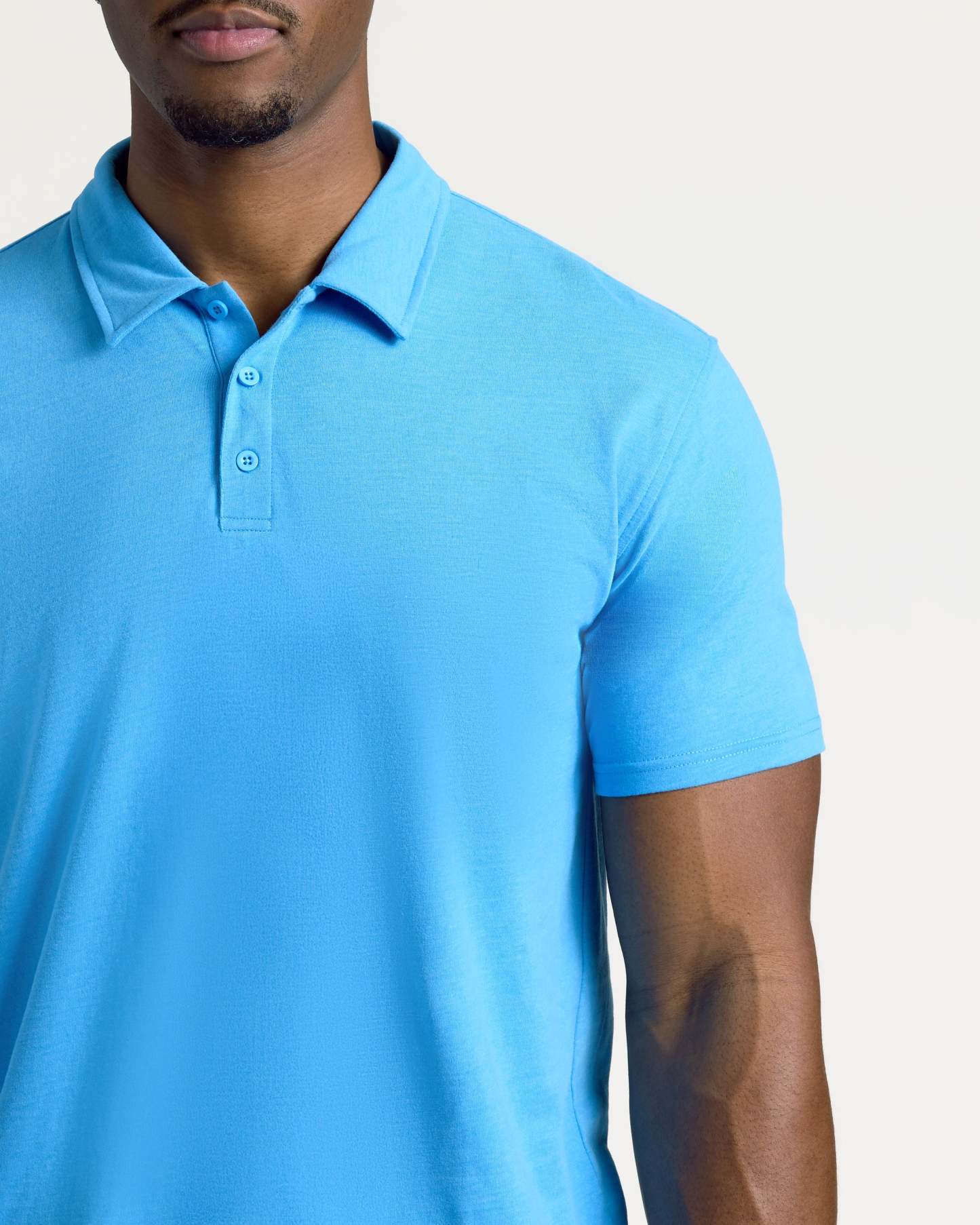 Dark Heather Bahama Blue Short Sleeve Tall Polo-VibeCloset
