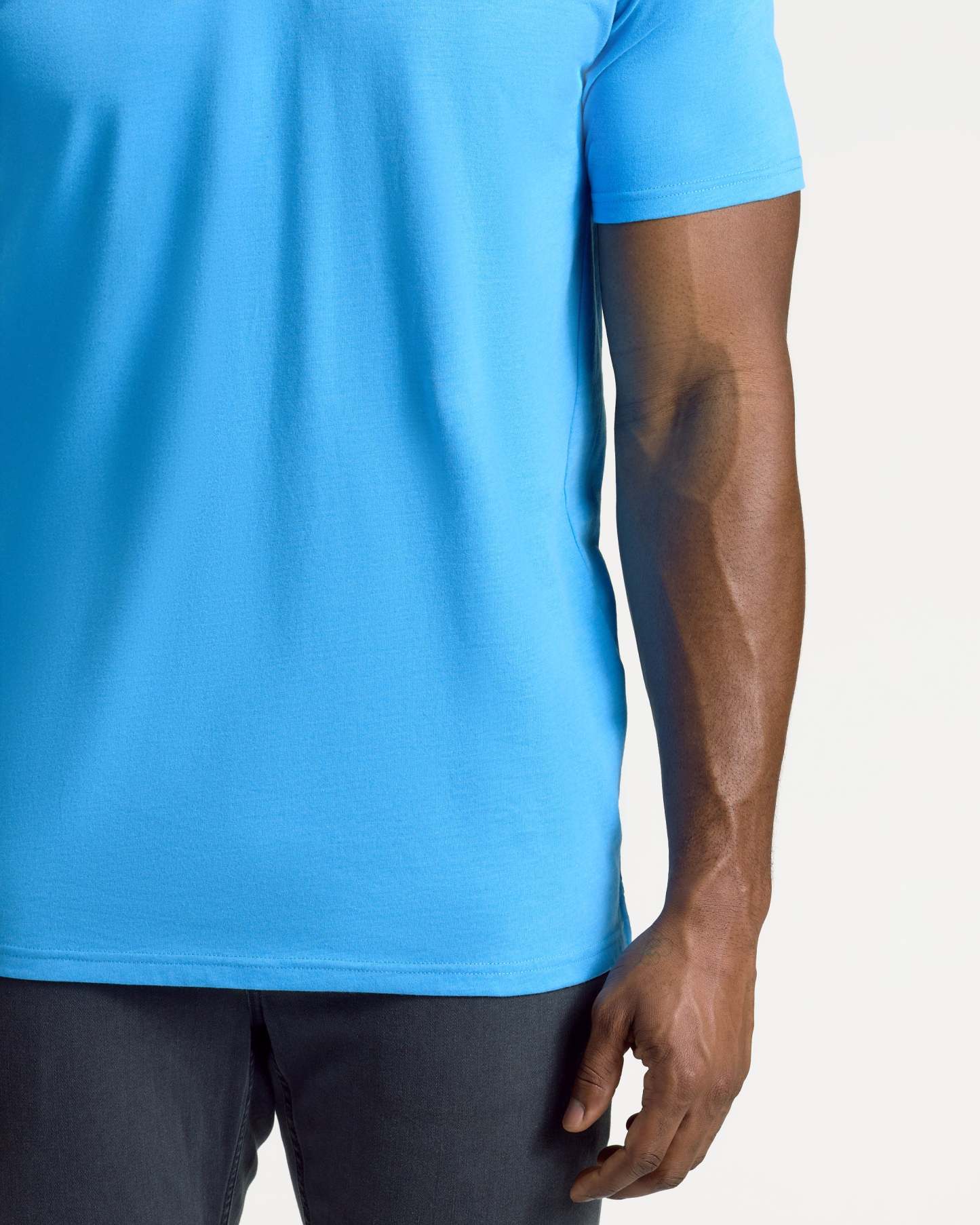 Dark Heather Bahama Blue Short Sleeve Tall Polo-VibeCloset