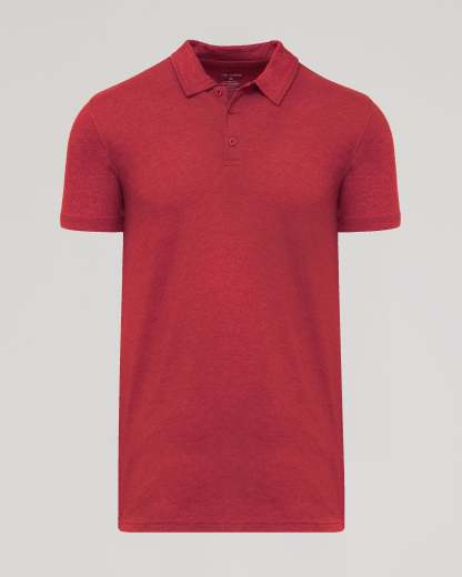 Dark Heather Lava Short Sleeve Tall Polo-VibeCloset