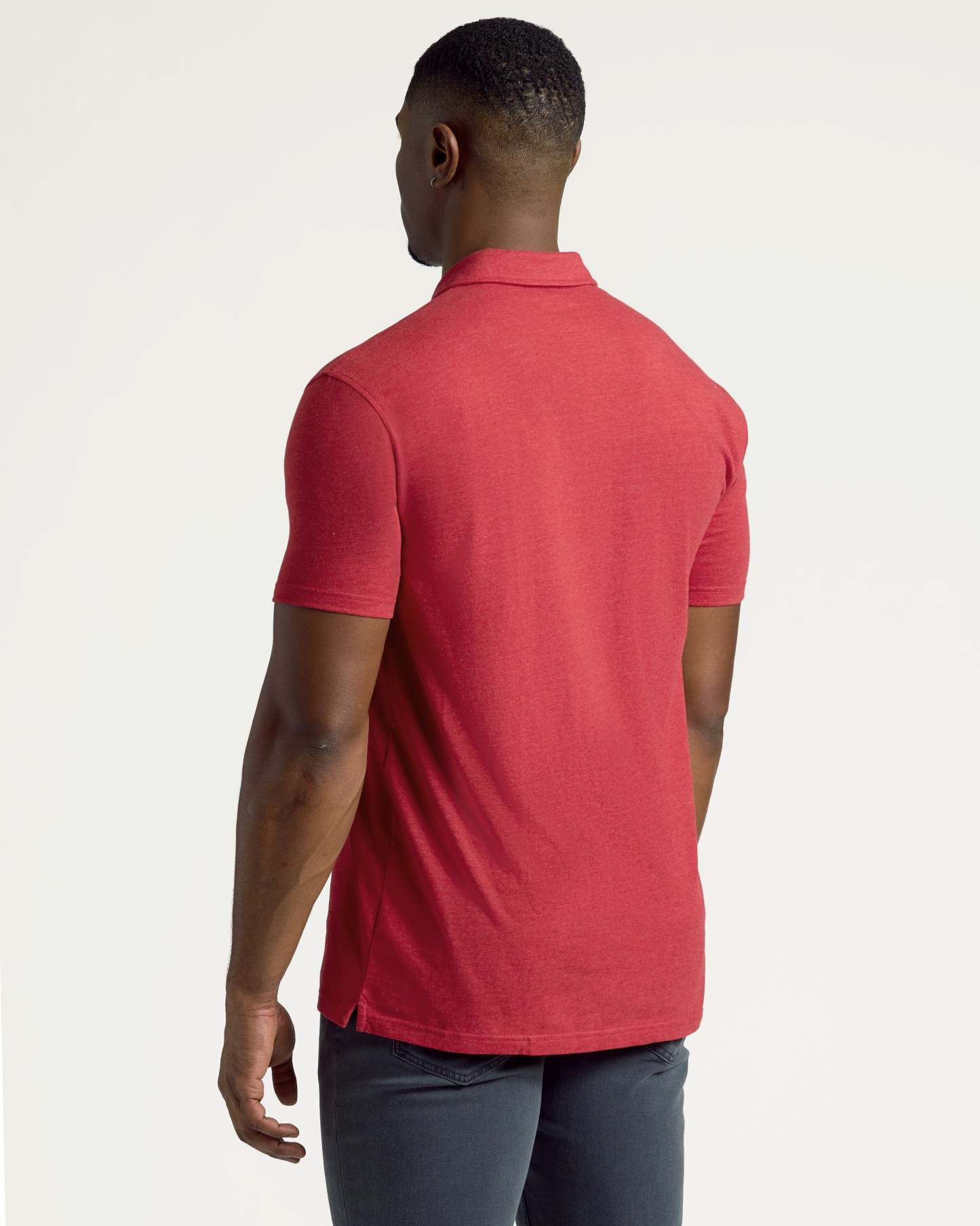 Dark Heather Lava Short Sleeve Tall Polo-VibeCloset
