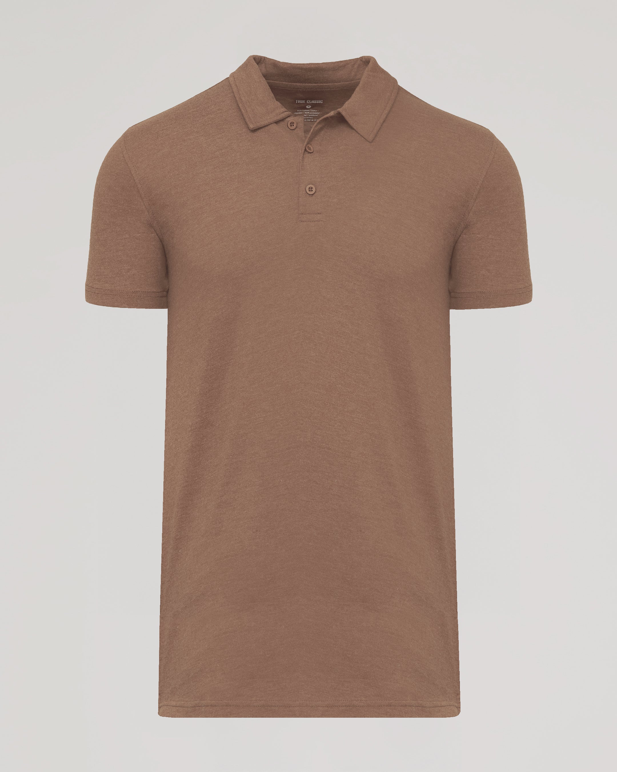Dark Heather Sepia Short Sleeve Tall Polo-VibeCloset