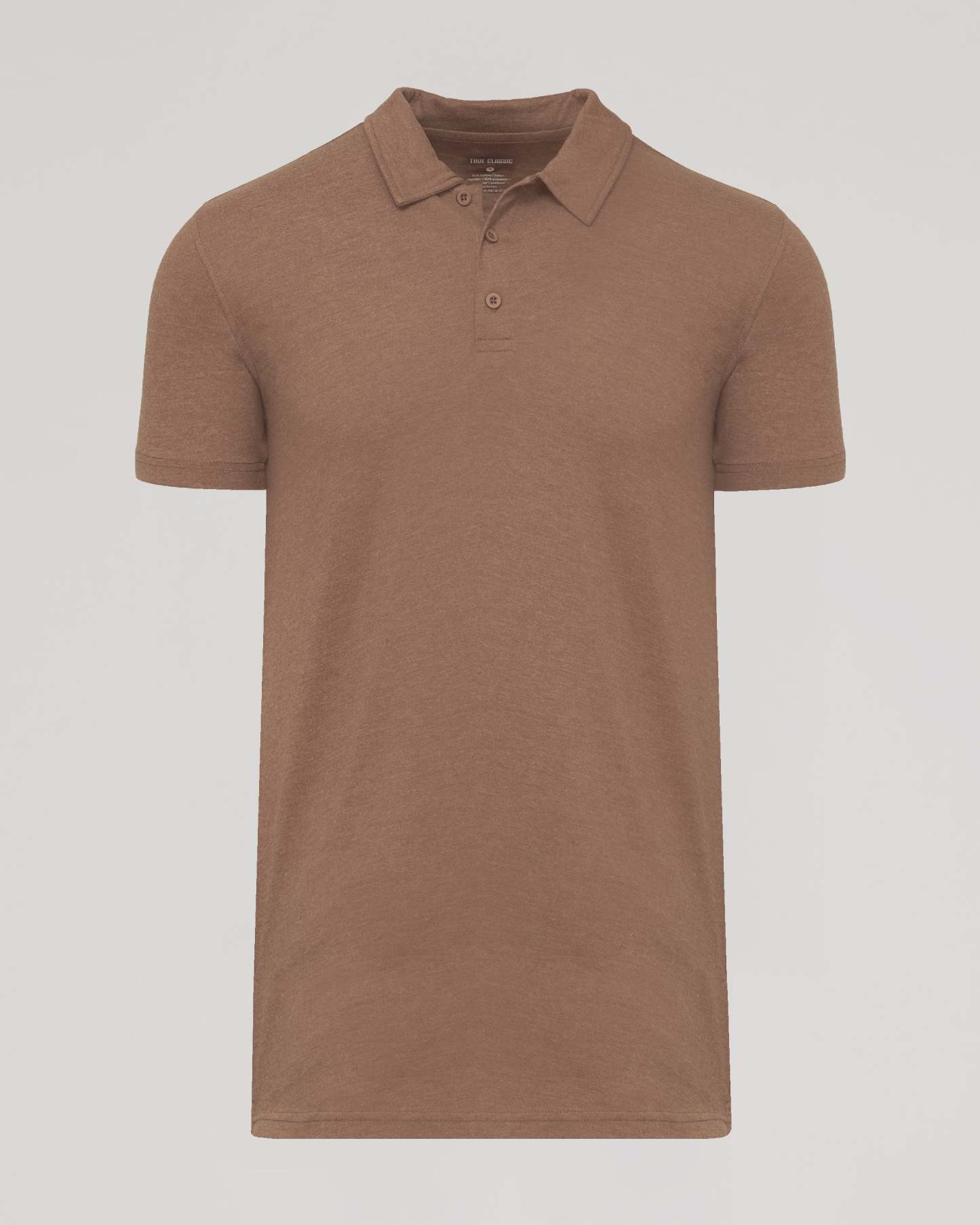 Dark Heather Sepia Short Sleeve Tall Polo-VibeCloset