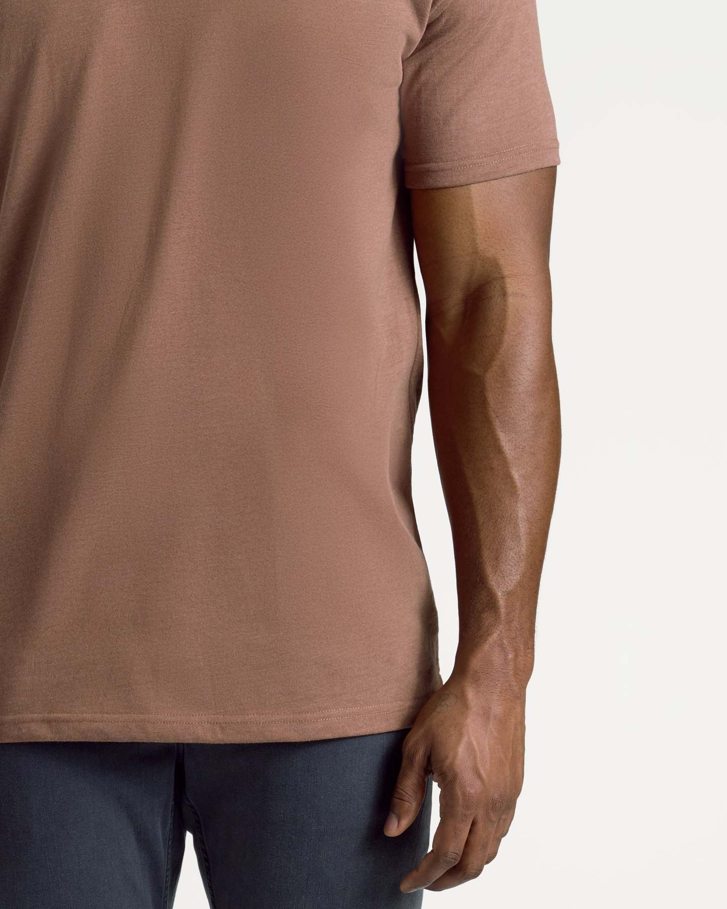 Dark Heather Sepia Short Sleeve Tall Polo-VibeCloset