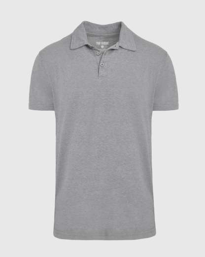 Heather Gray Short Sleeve Tall Polo-VibeCloset