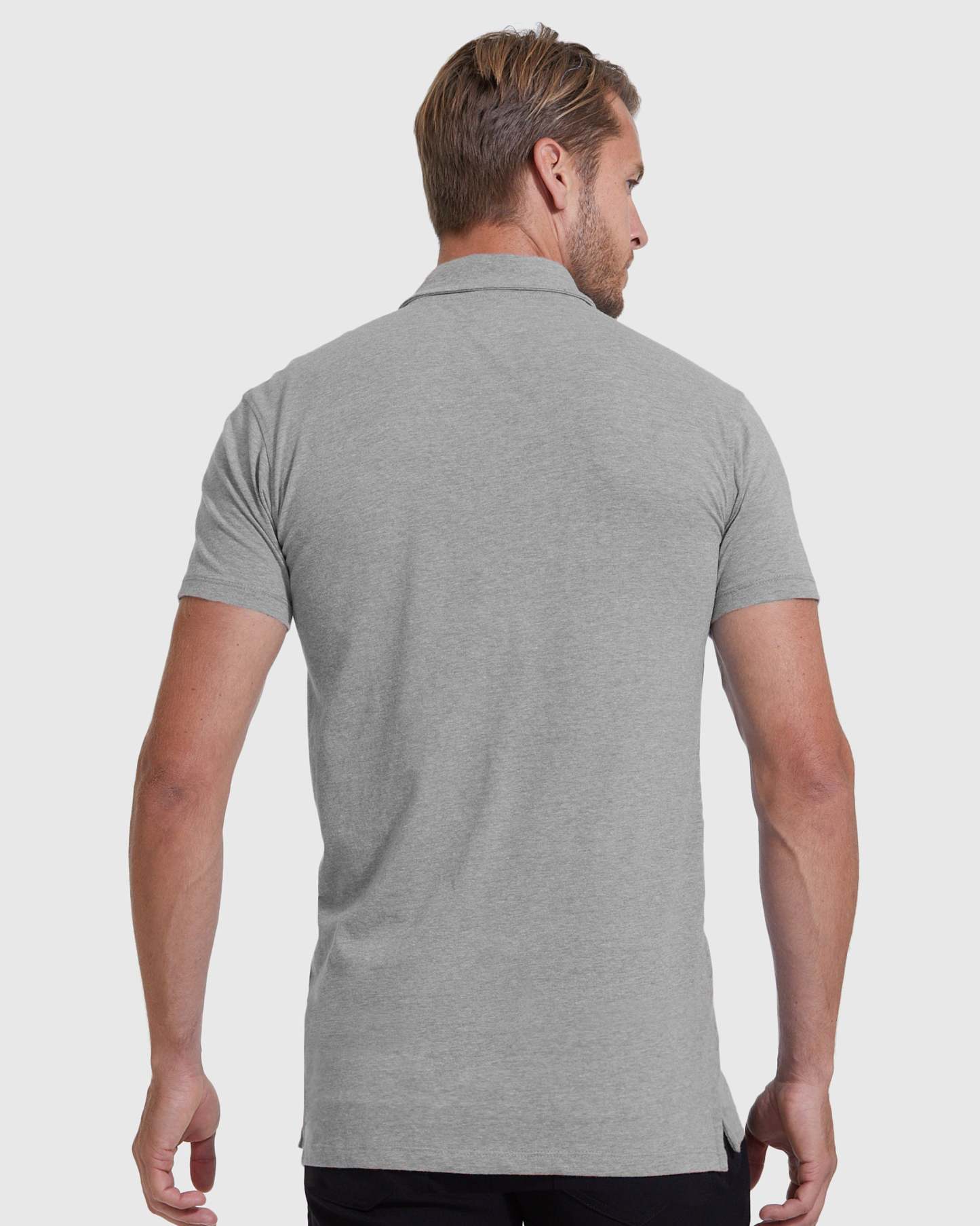 Heather Gray Short Sleeve Tall Polo-VibeCloset
