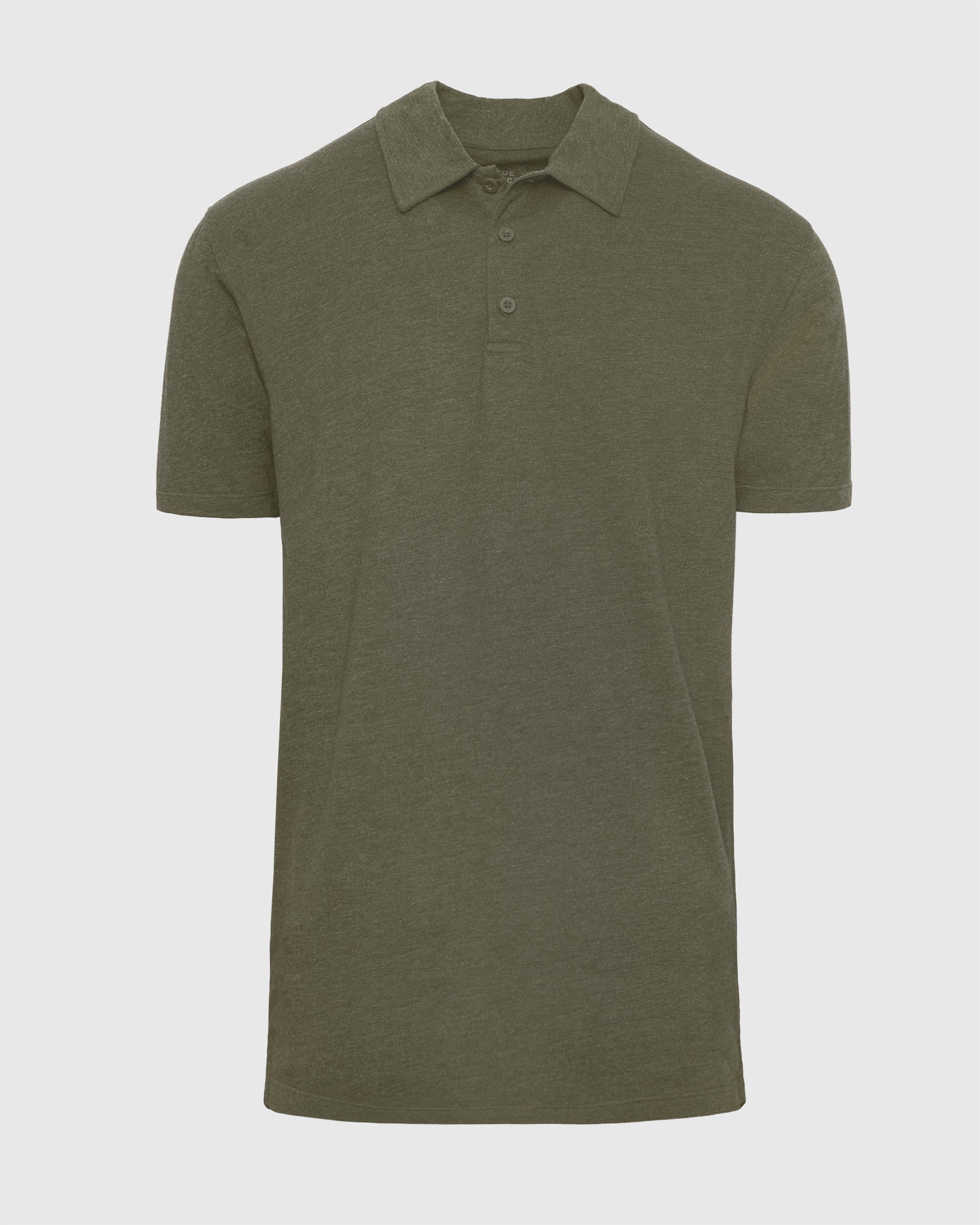 Heather Military Green Short Sleeve Tall Polo-VibeCloset
