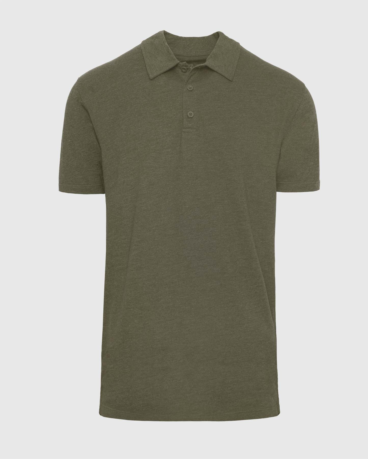 Heather Military Green Short Sleeve Tall Polo-VibeCloset
