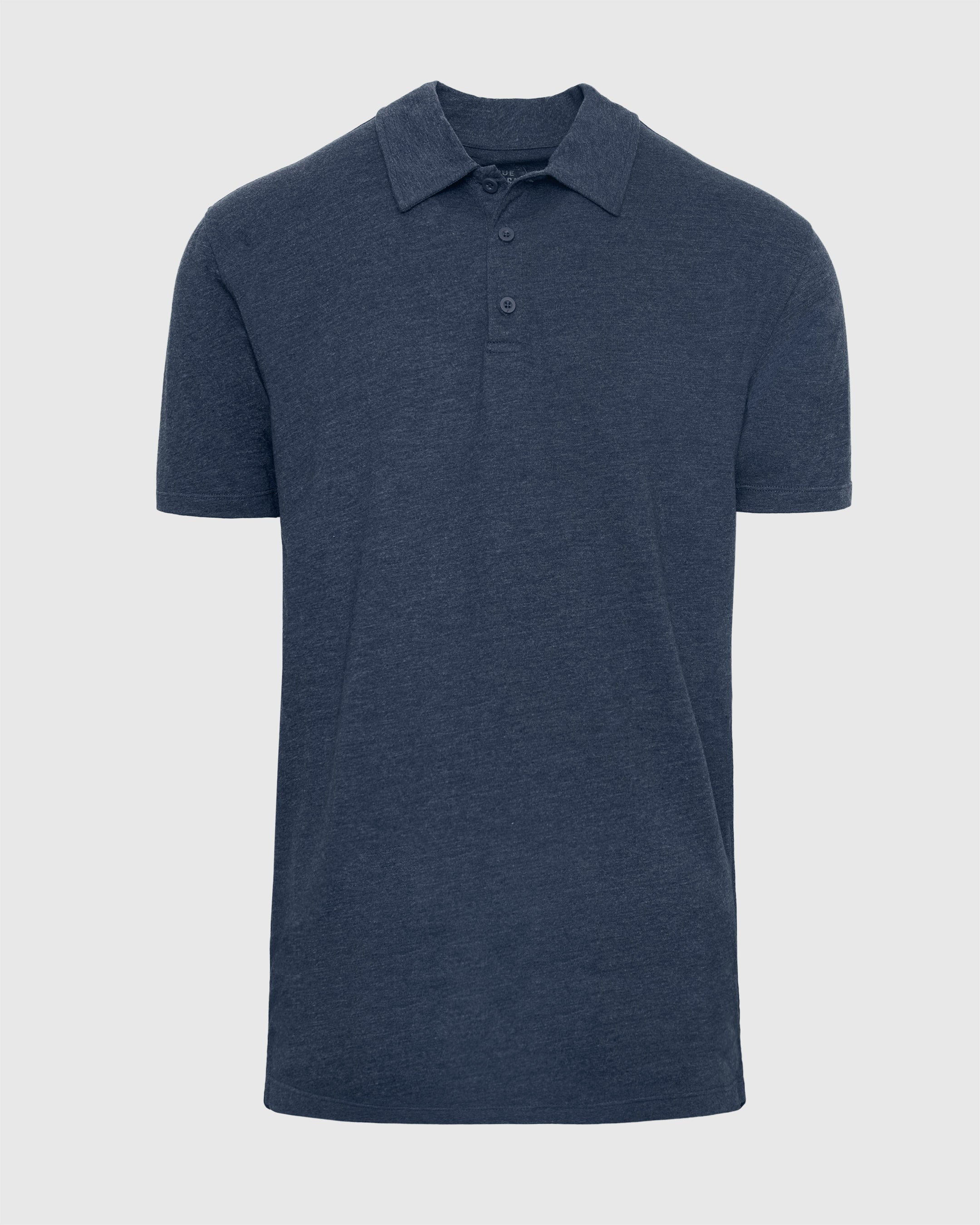 Heather Navy Short Sleeve Tall Polo-VibeCloset