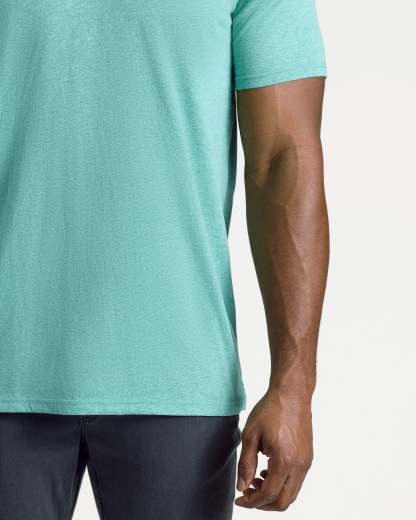 Light Heather Greenery Short Sleeve Tall Polo-VibeCloset