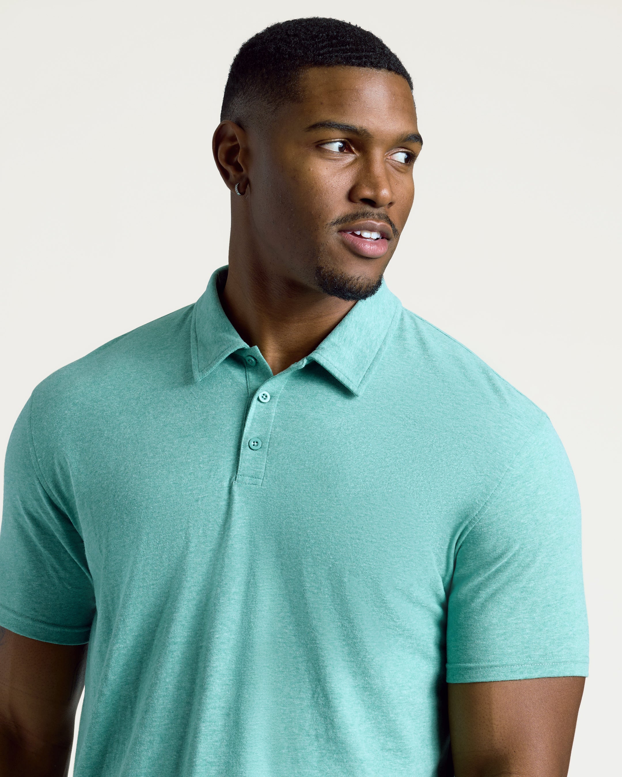 Light Heather Greenery Short Sleeve Tall Polo-VibeCloset