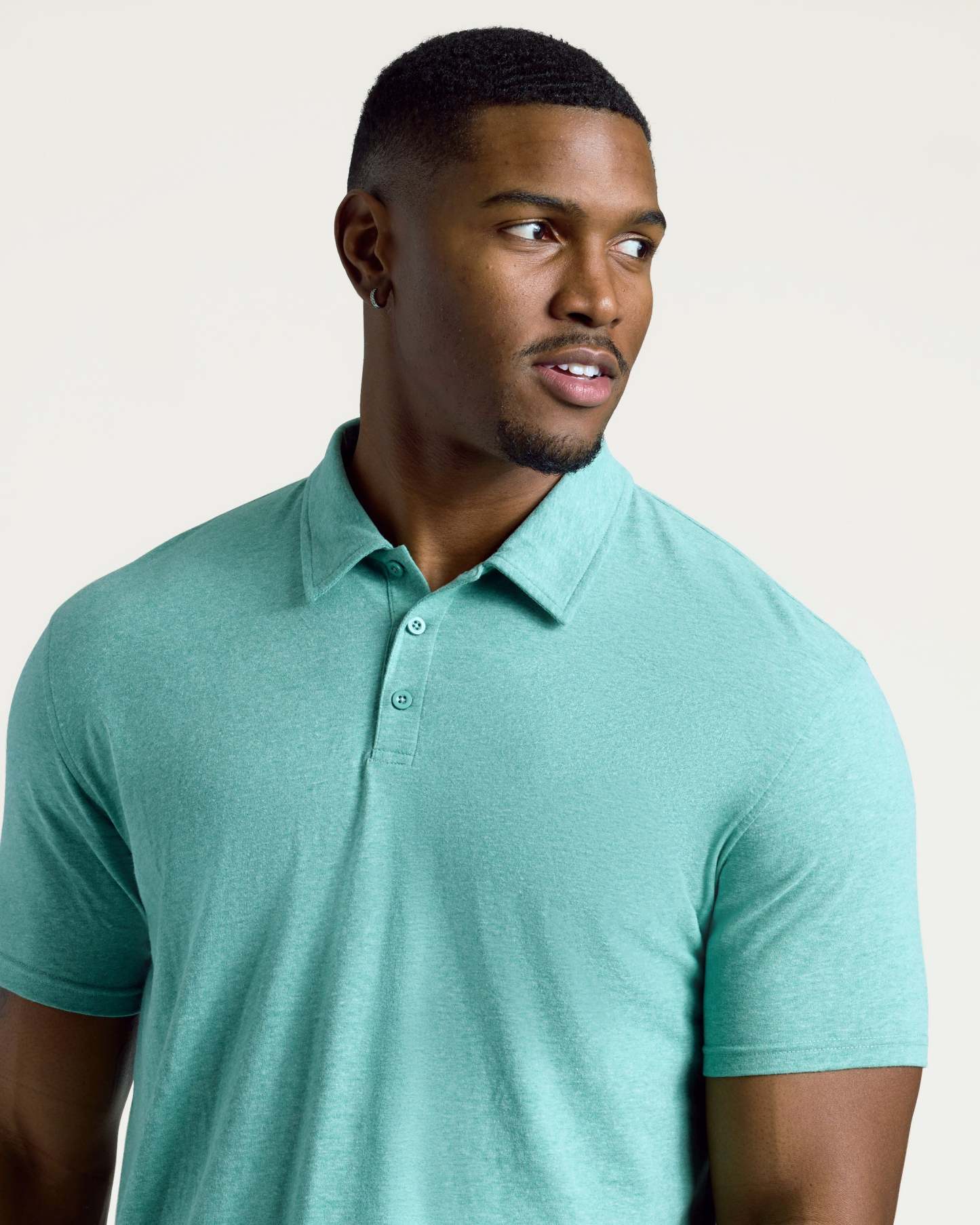 Light Heather Greenery Short Sleeve Tall Polo-VibeCloset