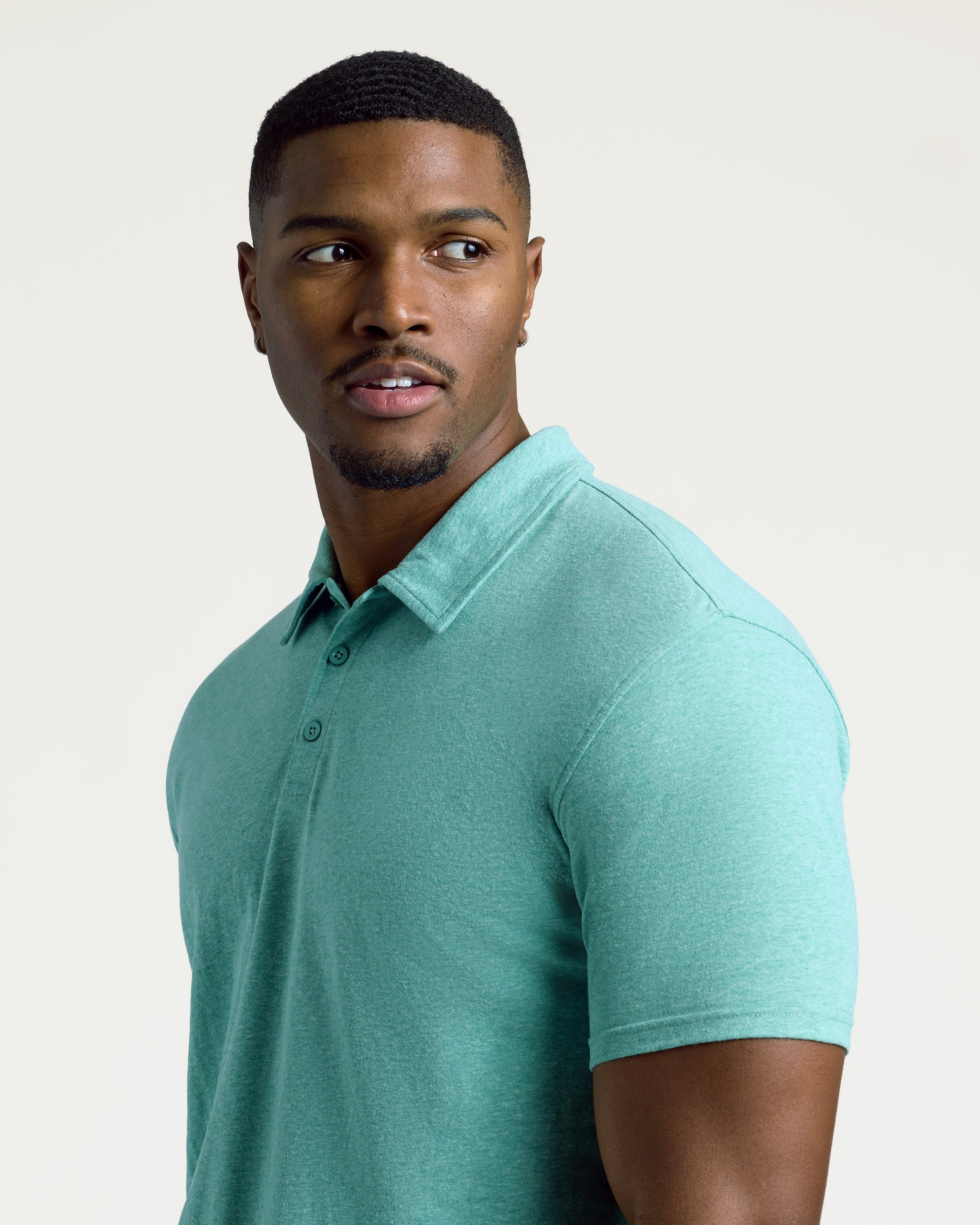 Light Heather Greenery Short Sleeve Tall Polo-VibeCloset