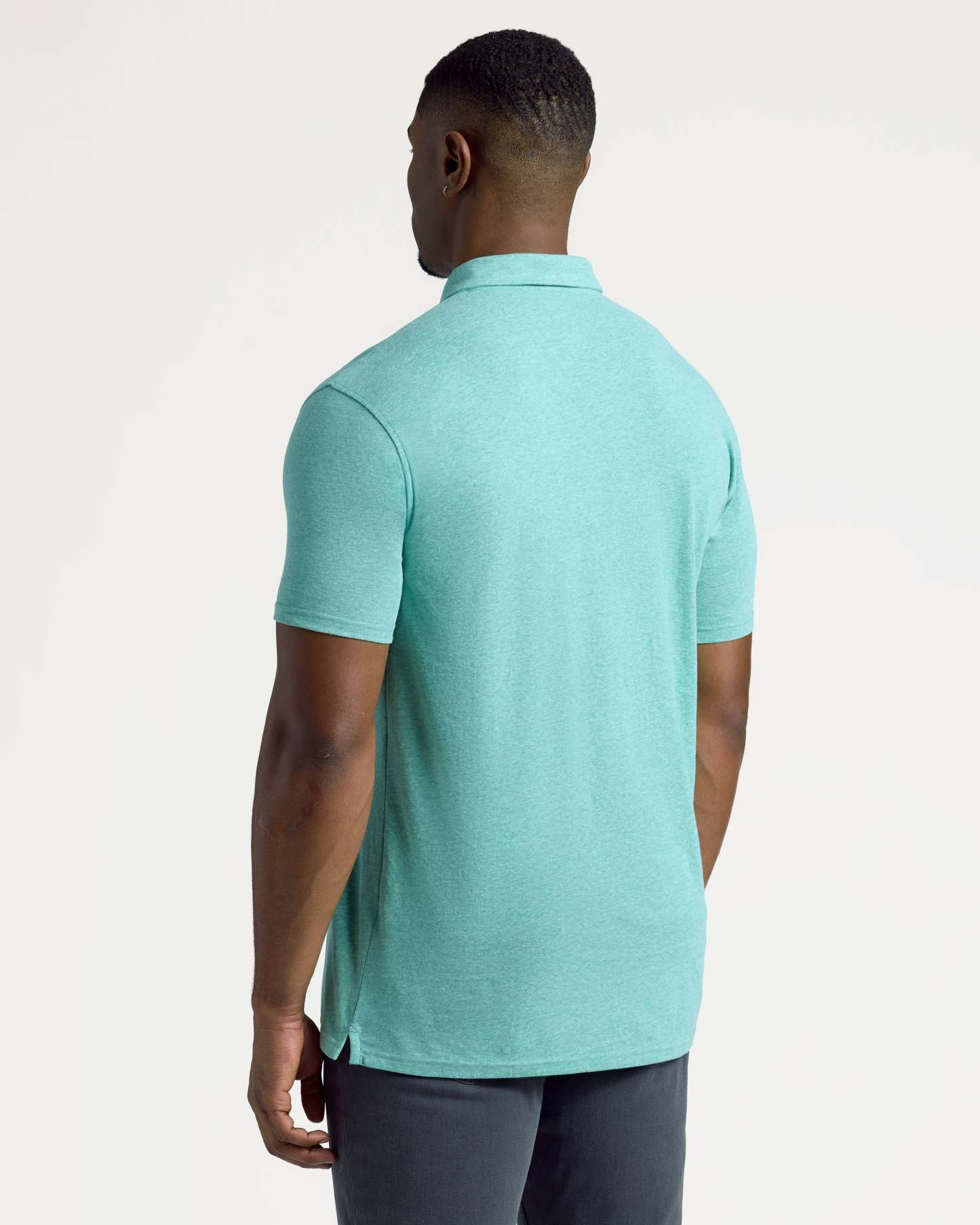 Light Heather Greenery Short Sleeve Tall Polo-VibeCloset