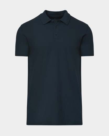 Navy Short Sleeve Tall Polo-VibeCloset