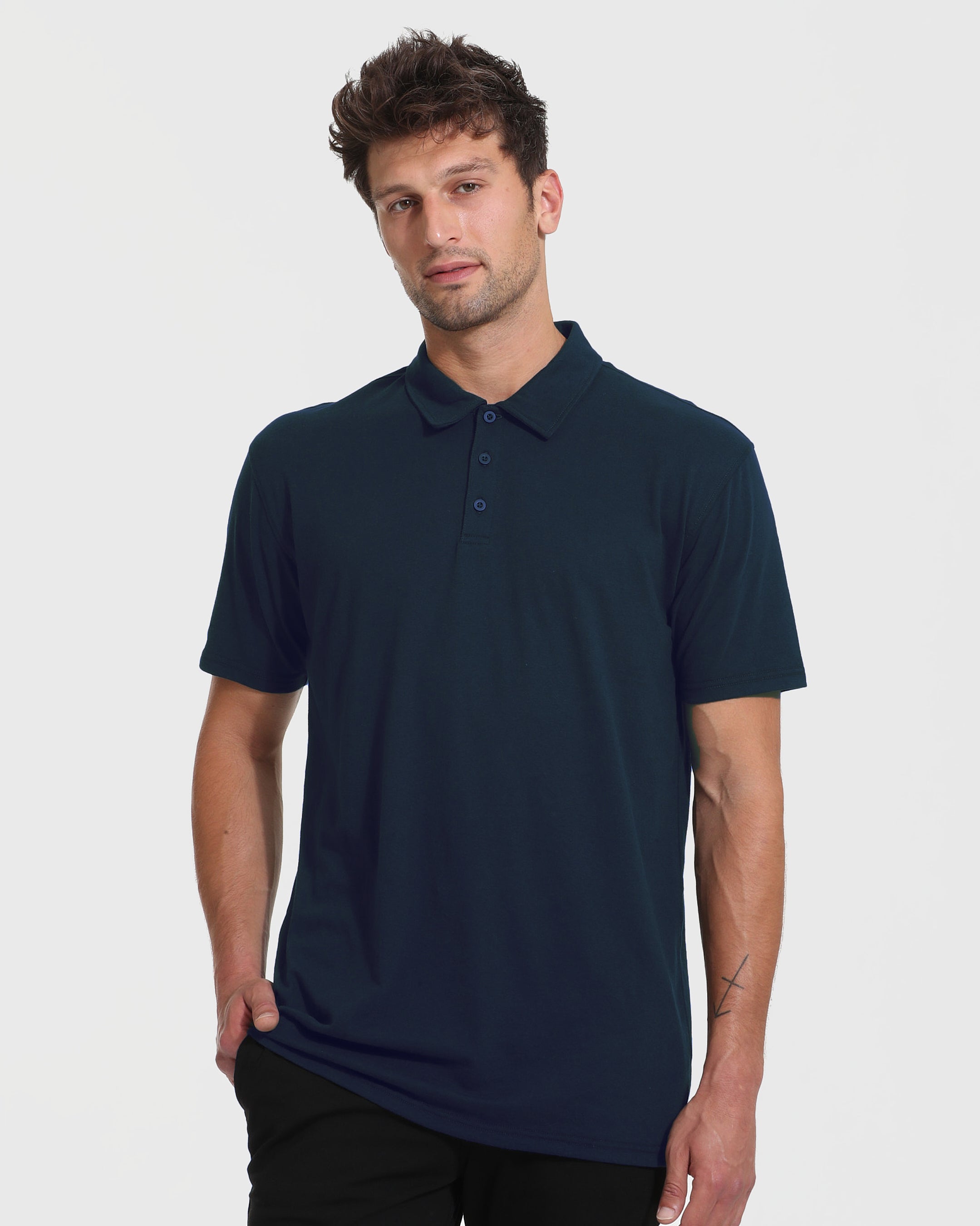 Carbon & Navy Tall Short Sleeve Polo 6-Pack-VibeCloset