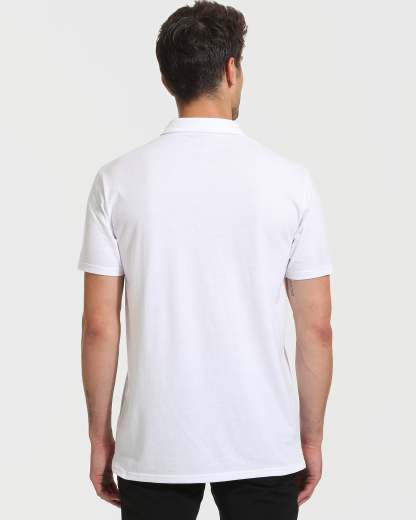 All White Tall Short Sleeve Polo 3-Pack-VibeCloset