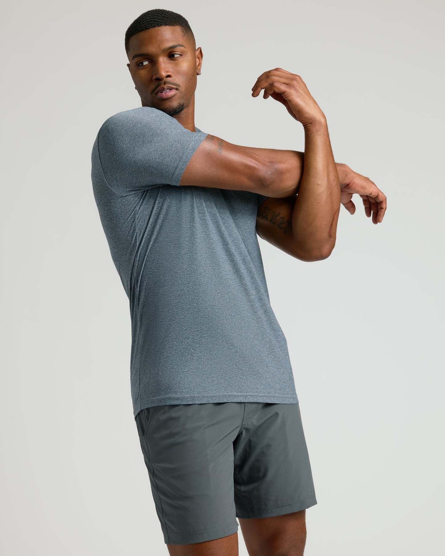 Heather Navy Tall Active Crew Neck 2.0-VibeCloset