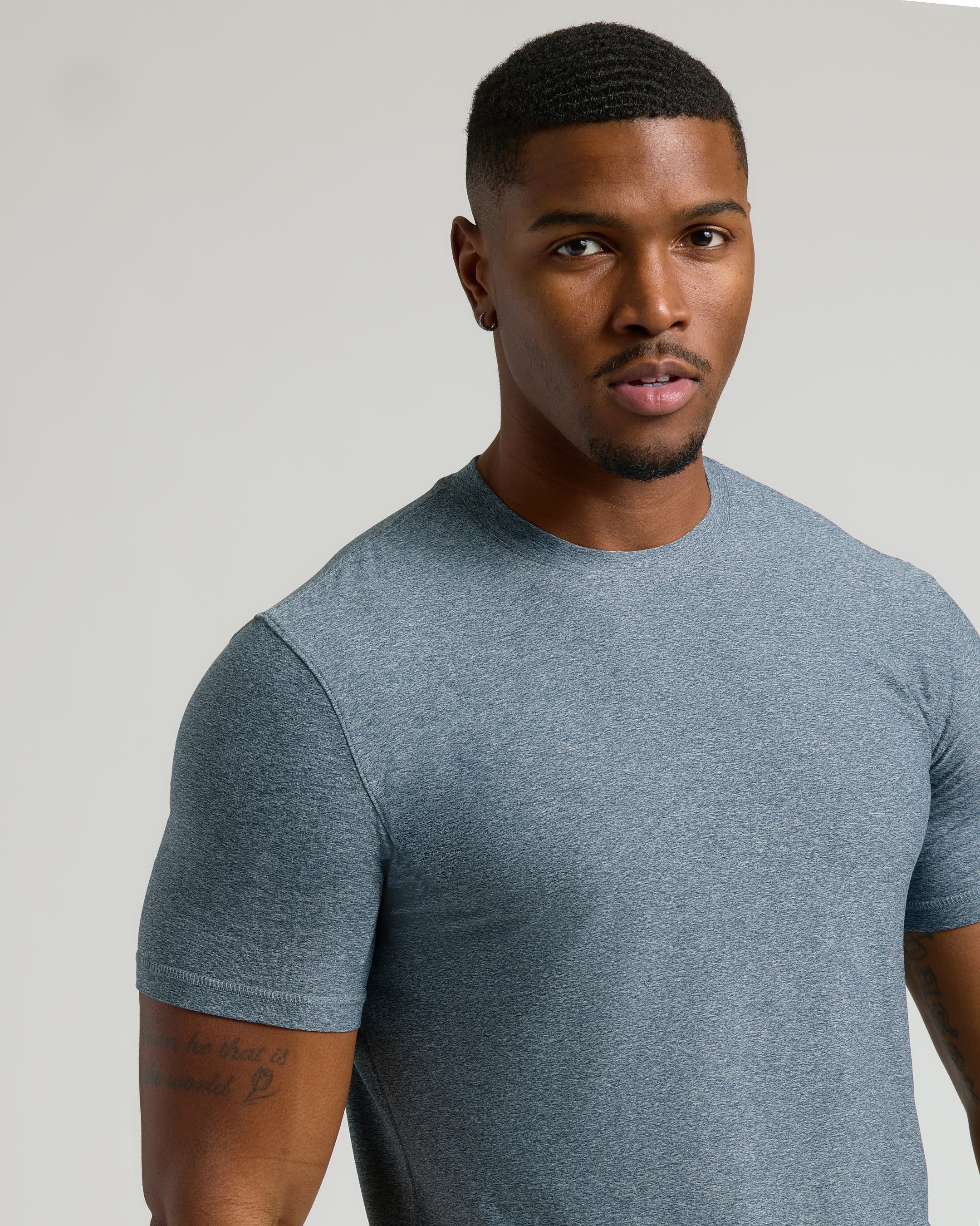 Heather Navy Tall Active Crew Neck 2.0-VibeCloset