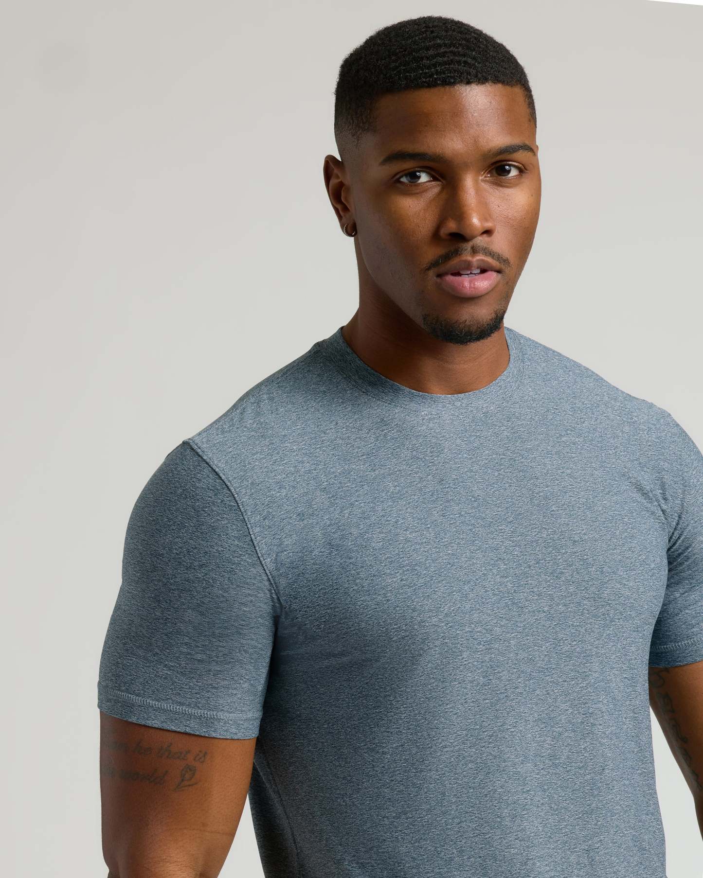 Heather Navy Tall Active Crew Neck 2.0-VibeCloset