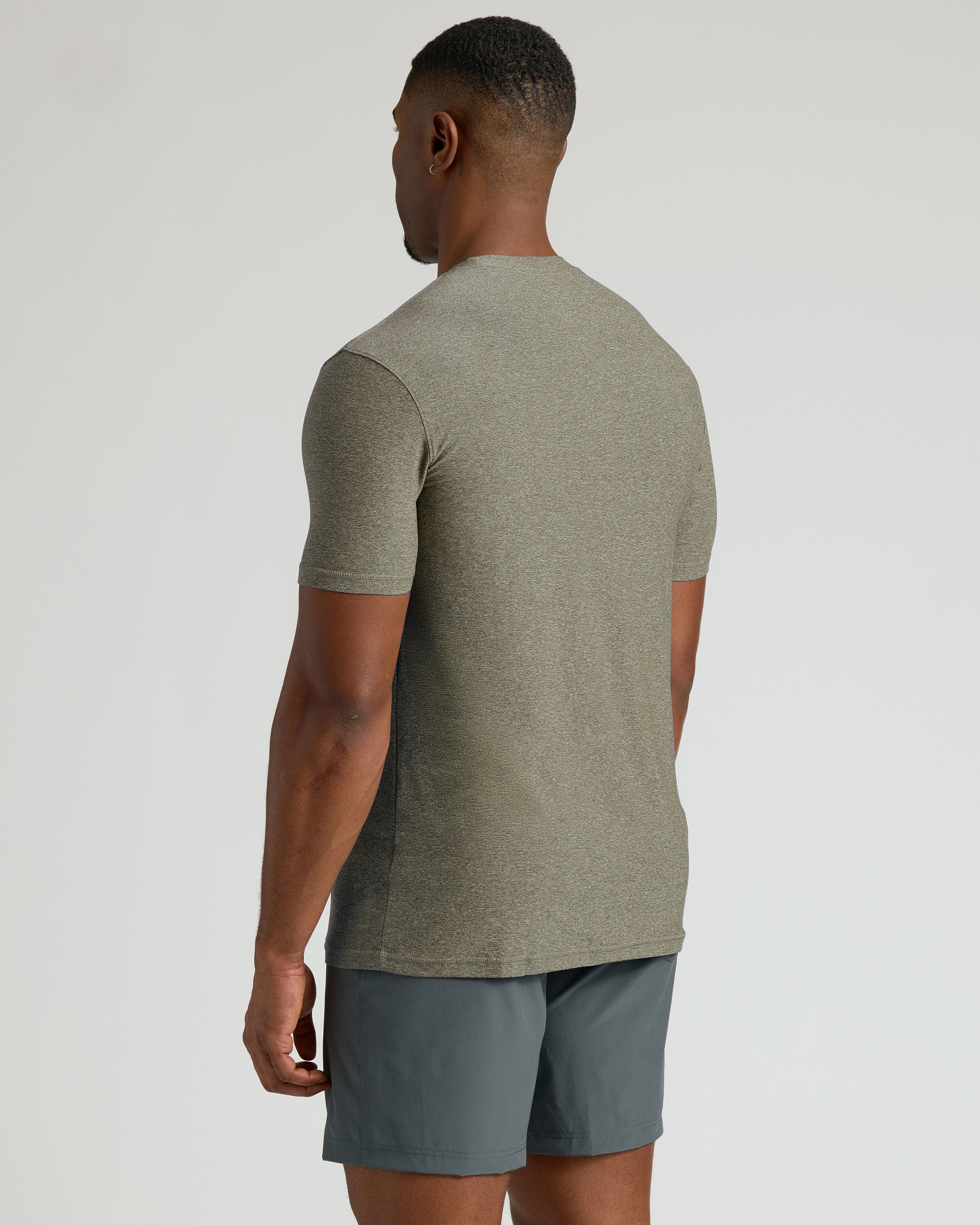 Heather Military Green Tall Active Crew Neck 2.0-VibeCloset