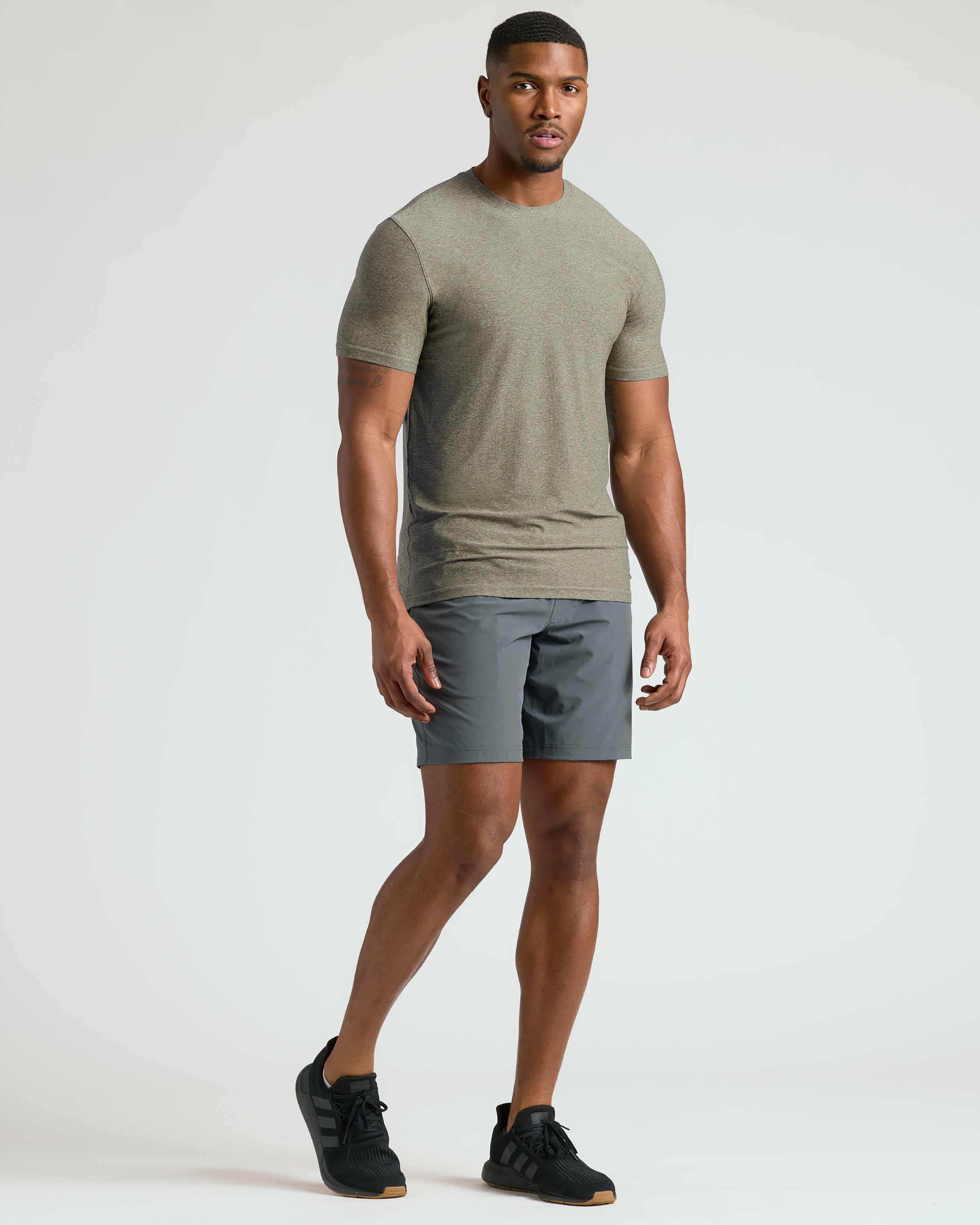 Heather Military Green Tall Active Crew Neck 2.0-VibeCloset