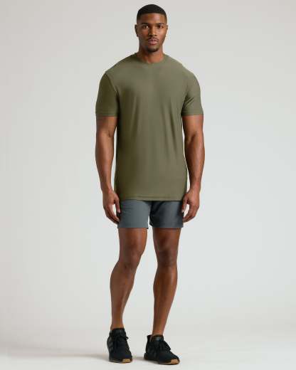 Military Green Tall Active Crew Neck 2.0-VibeCloset