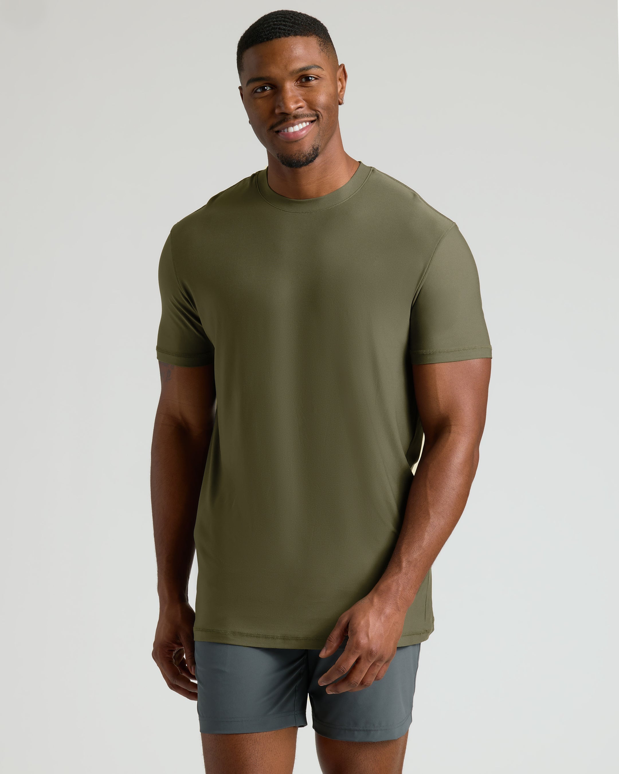 Military Green Tall Active Crew Neck 2.0-VibeCloset