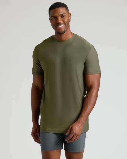 Military Green Tall Active Crew Neck 2.0-VibeCloset
