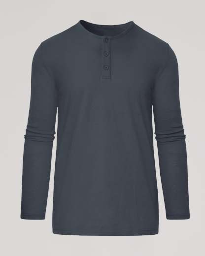 Carbon Long Sleeve Tall Classic Henley-VibeCloset