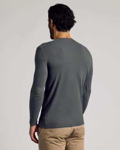 Carbon Long Sleeve Tall Classic Henley-VibeCloset