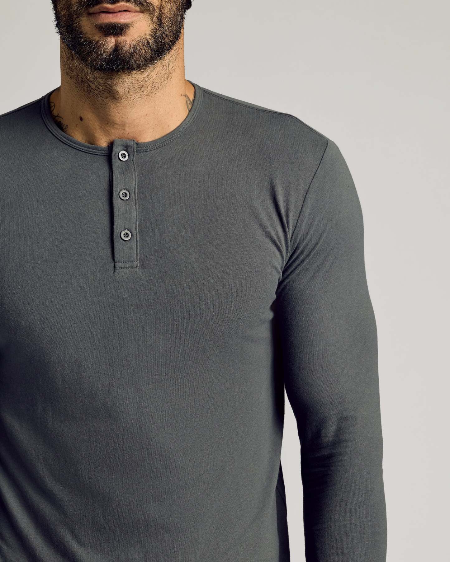 Carbon Long Sleeve Tall Classic Henley-VibeCloset