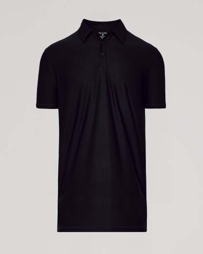Black Short Sleeve Tall Active Polo-VibeCloset
