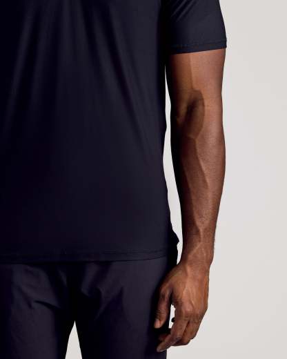 Black Short Sleeve Tall Active Polo-VibeCloset