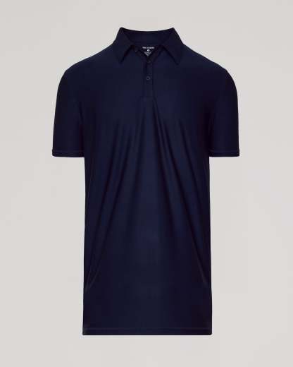 Navy Short Sleeve Tall Active Polo-VibeCloset