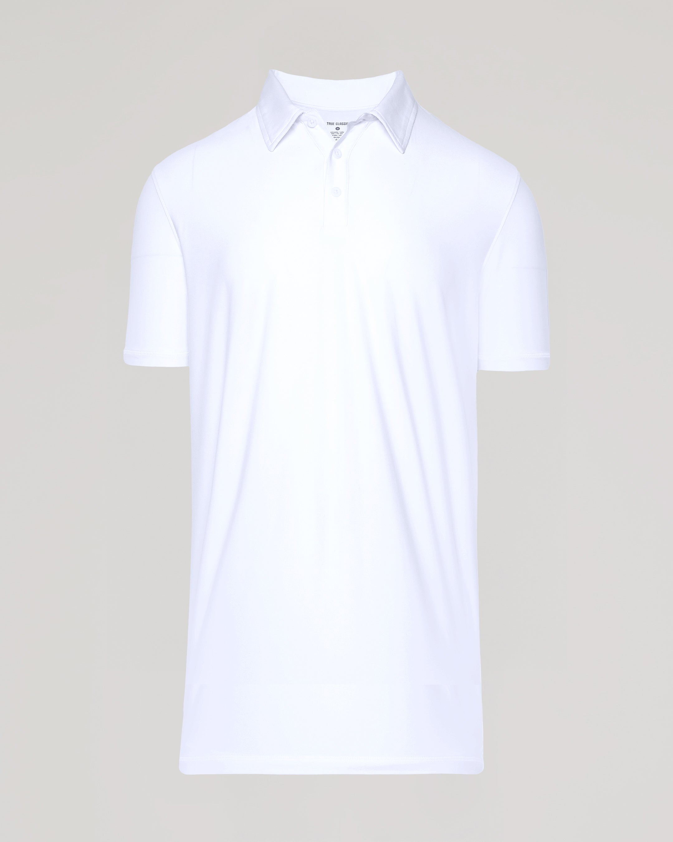 White Short Sleeve Tall Active Polo-VibeCloset