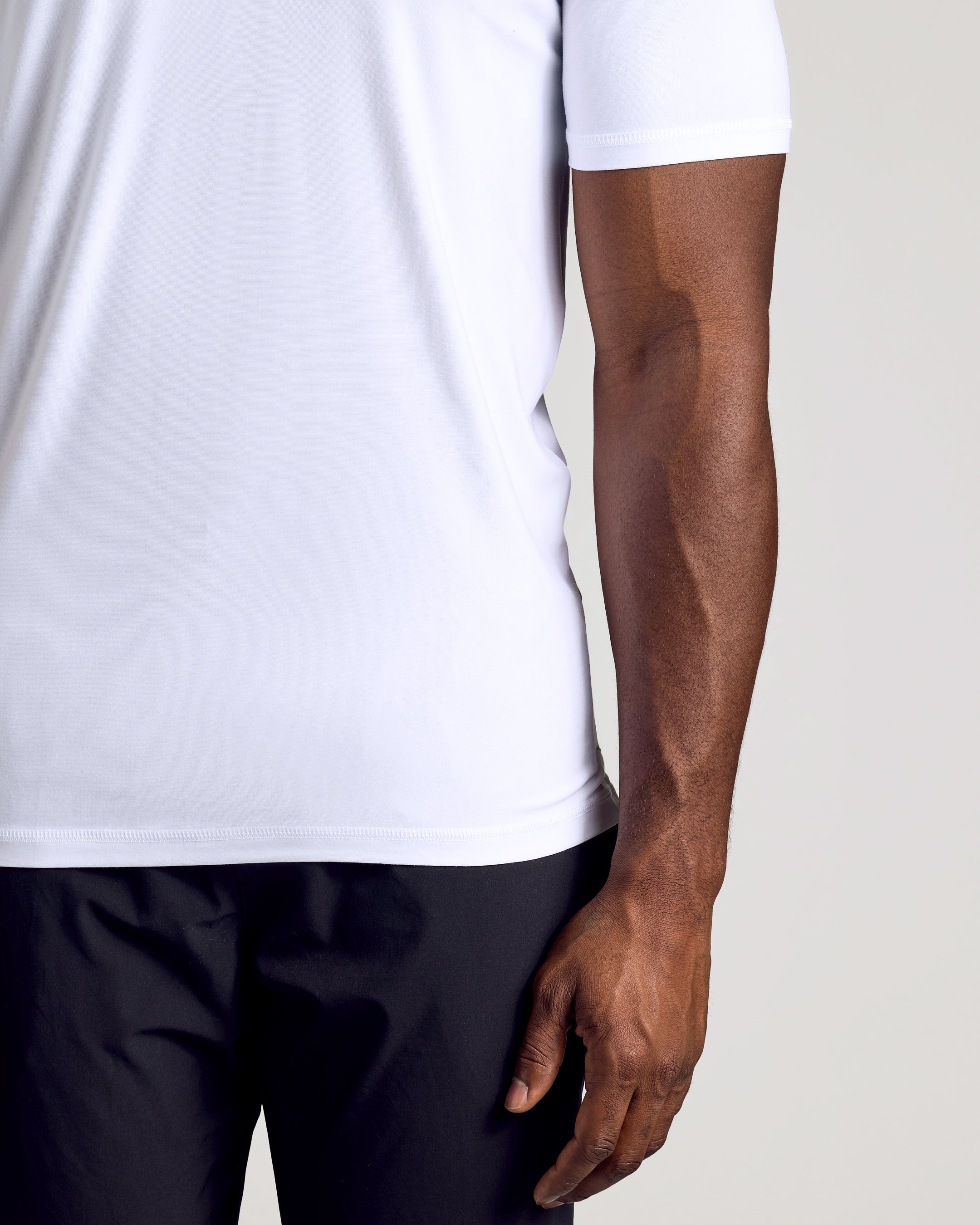White Short Sleeve Tall Active Polo-VibeCloset