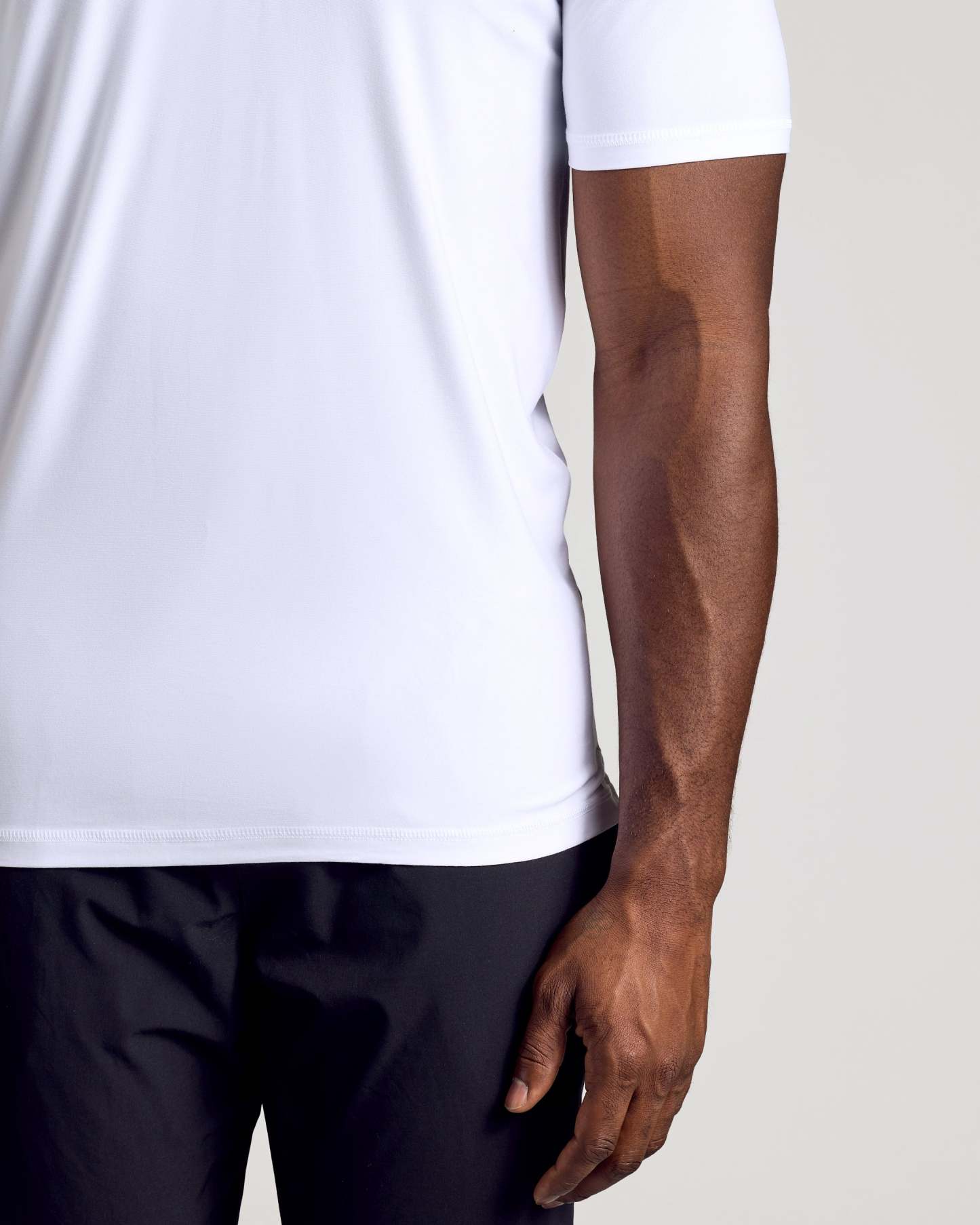 White Short Sleeve Tall Active Polo-VibeCloset