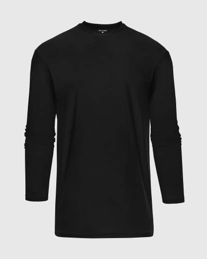 Black Long Sleeve Tall Active Crew-VibeCloset