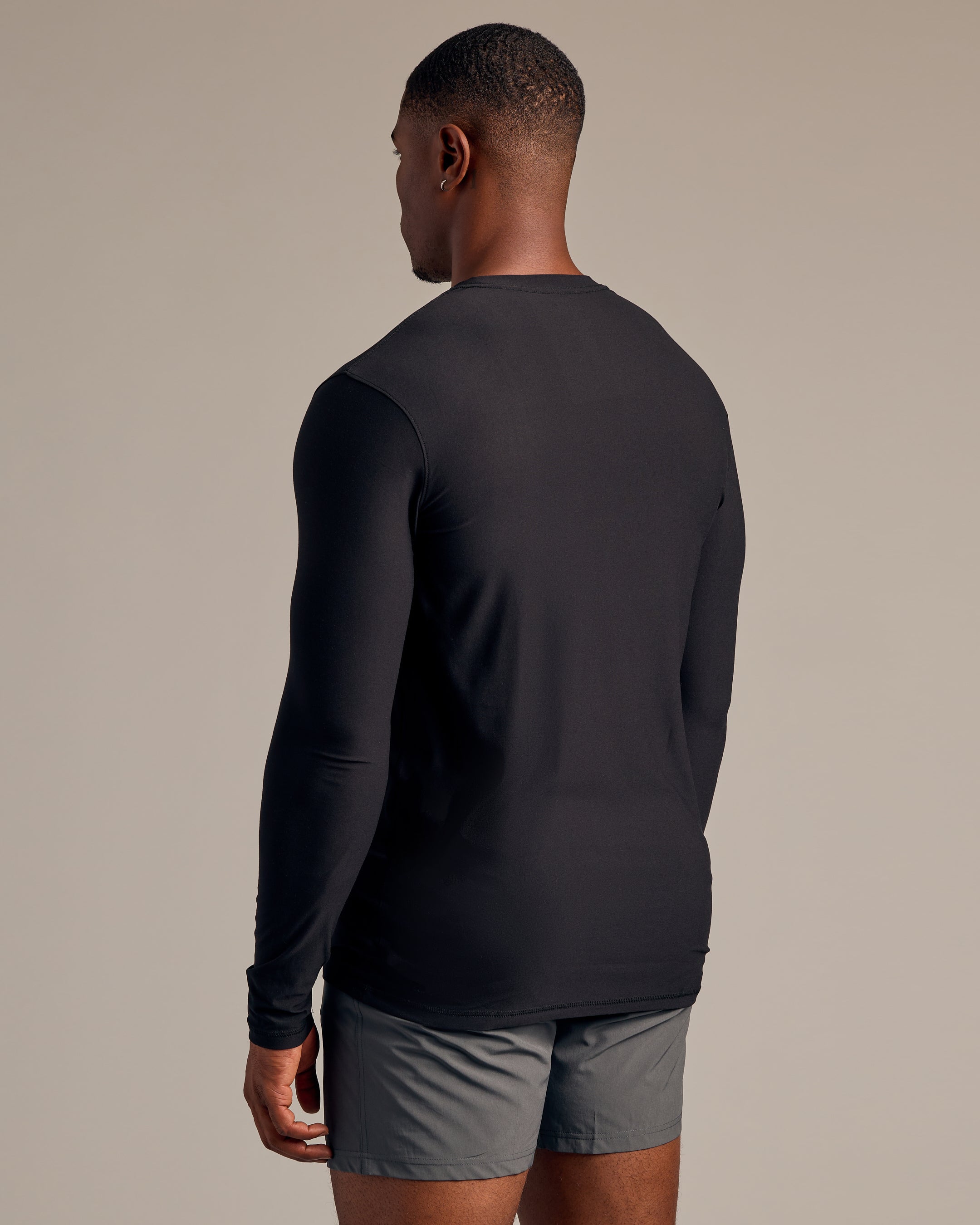 Black Long Sleeve Tall Active Crew-VibeCloset