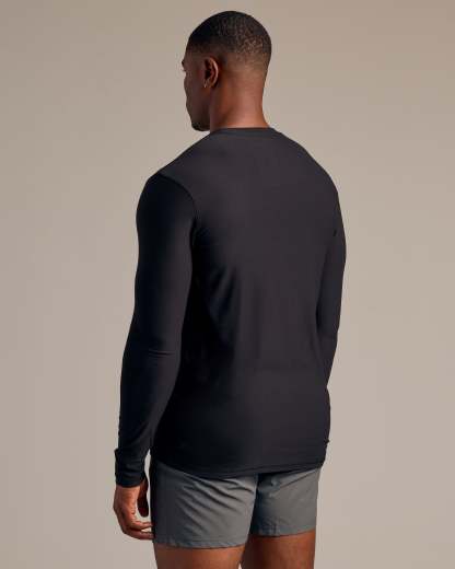 Black Long Sleeve Tall Active Crew-VibeCloset