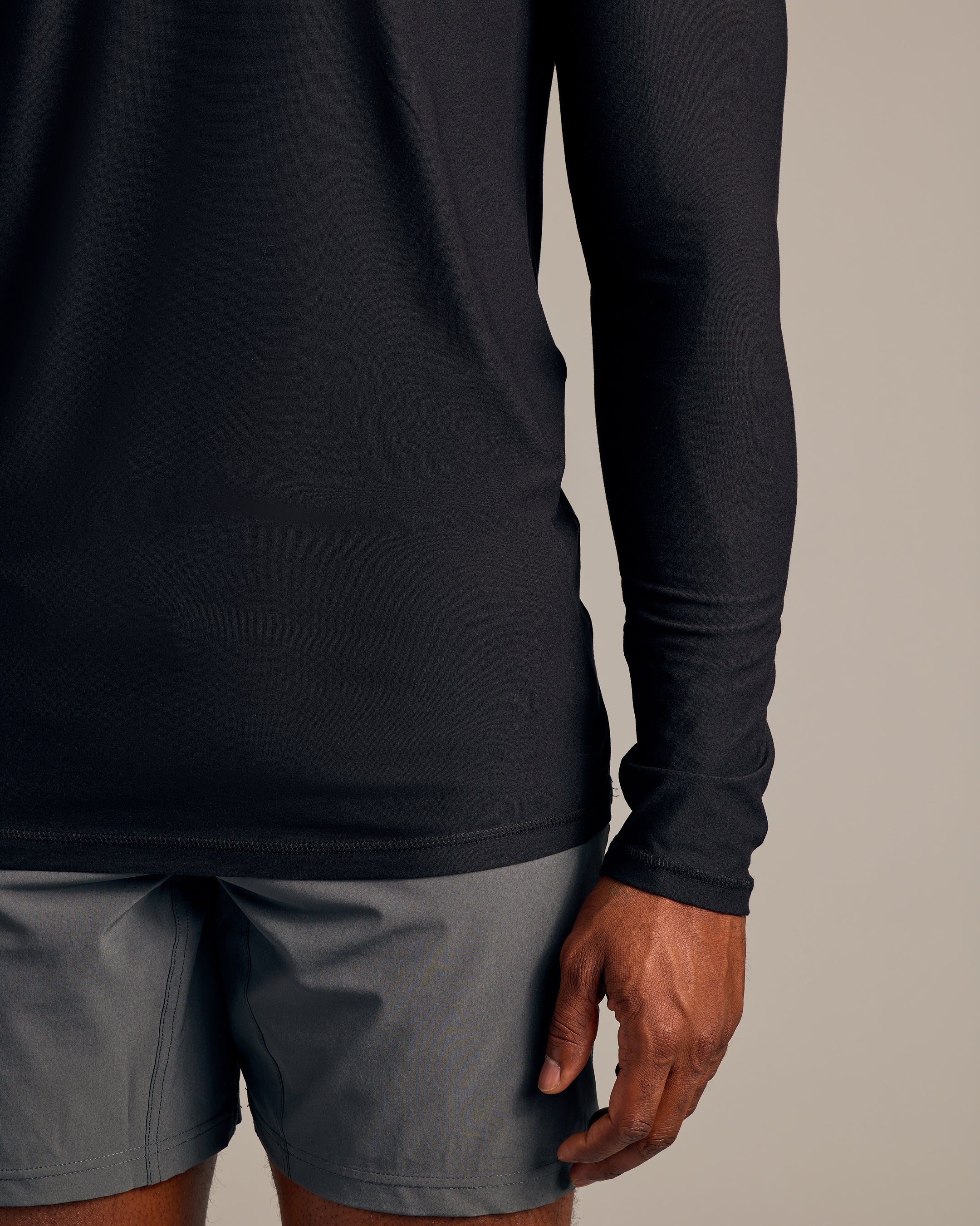 Black Long Sleeve Tall Active Crew-VibeCloset